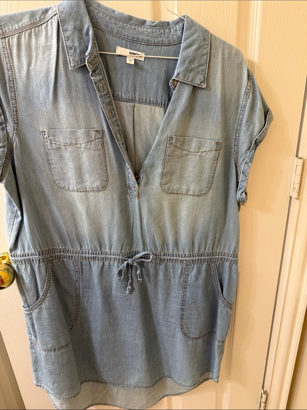Sonoma Light Blue Denim Drawstring Dress